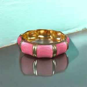 Pink &amp; Gold Bangle Bracelet