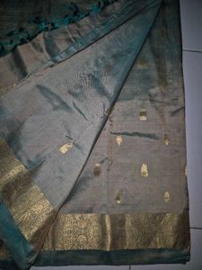 Elegant  pista green saree kanchivaram pure