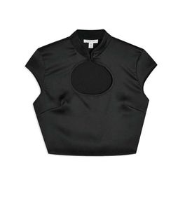 Topshop Keyhole Short Sleeve Crop