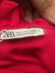 Zara Red Ruffle Bodysuit - Size L