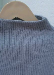 Gray Knit Turtleneck Sweater