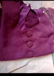 Wine Colored Front Slit Kurti