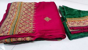 Beutiful Heavy Chanderi Silk Saree..💗💗