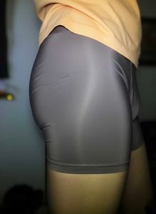 Broun Skintight Fit Lycra Shorts Women And Man