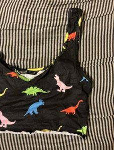 Dino Print Crop Top