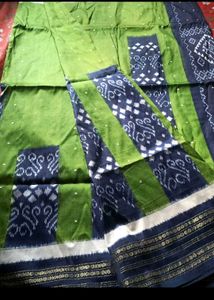 OPure Silk Orissa Weave Ikkat Saree And Begum Puri