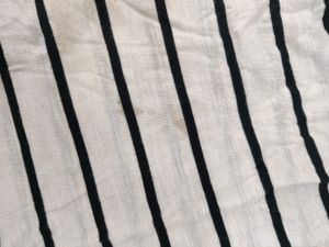 Woman&#39;s White Top With Black Strips