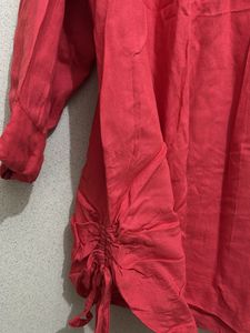Red 3/4 Sleeve Tunic Top