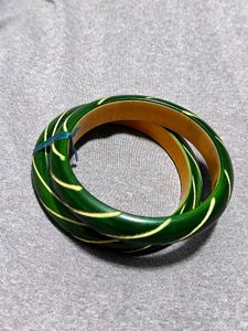 Green Wooden Bangle Set