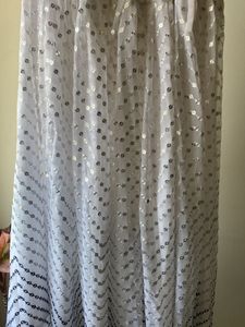 White Multipurpose Sequins Skirt