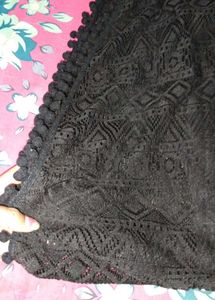 Party laser cut women black top