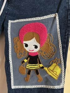 Embroidered Cartoon Jeans Cum Joggers
