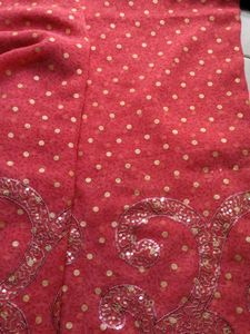 Coral Georgette Saree with blouse