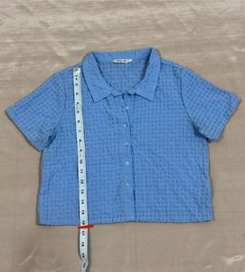 Button-Up Blue Shirt Korean