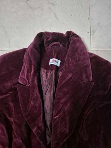Burgundy Velvet Blazer
