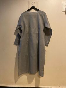 Gray Embroidered Lucknowi Kurti
