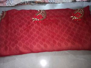 Red Embroidered Saree