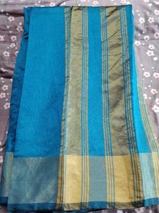 Golden Blue Saree