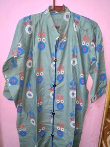 Floral Print Grey Kurta