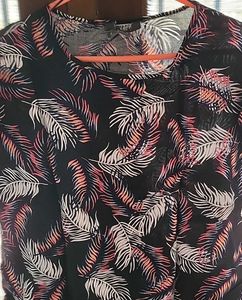 Leaf Print Short Top