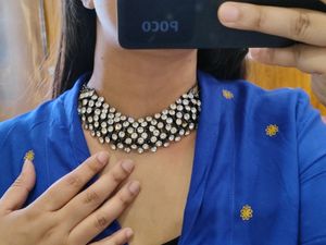Oxidised Rhinestones Chokar/ Necklace