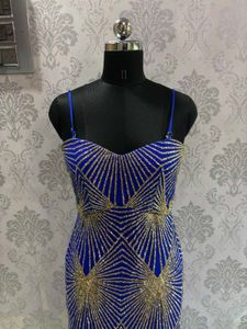 Blue Embellished Ethnic Gown