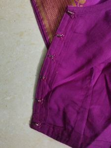 Last PriceWith Blouse Banarsi Sari Good👍