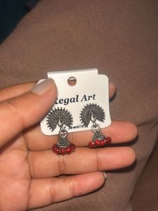 Regal Art Peacock Jhumka Earrings