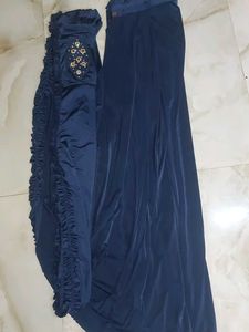 Nevy Blue Blouse and redy made saree