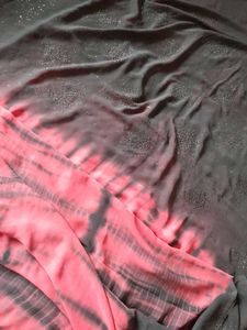 Elegant Black &amp; Red Saree