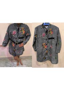 Green Floral Shirt For Girls.