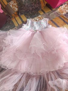 Pink Sequin Flower Girl Dress