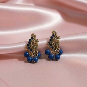 Blue Peacock Design Earing 🦚 ✨