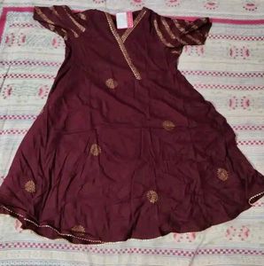 Burgundy Embroidered Kurta Set