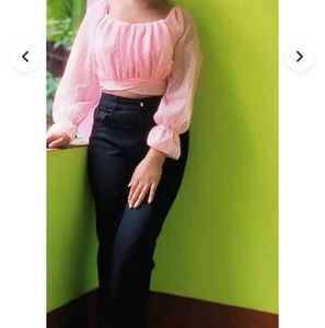 Pink Sheer Crop Top