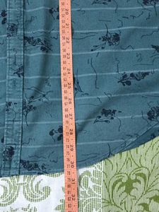 Patterned Band Collar Shirt