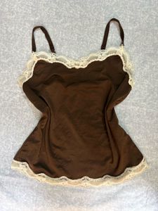Brown Lace Cami 𐙚