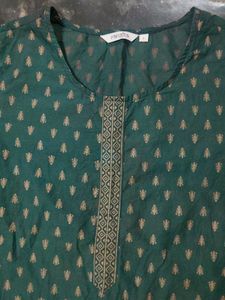 bottle green kurti