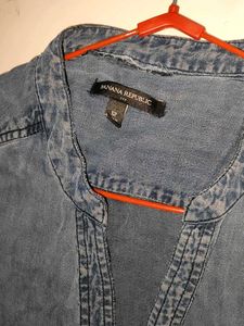 Denim Button-Down Tunic