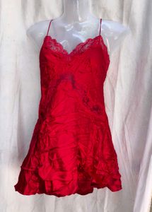 3151. Red Lace Trim Cami Top