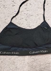 Black Padded Neck Thread Bra