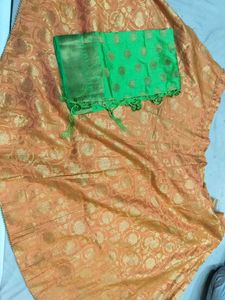 Green Banarasi Silk chaniya choli