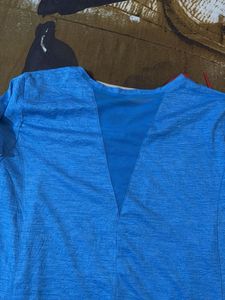 Blue Layered Hem T-Shirt