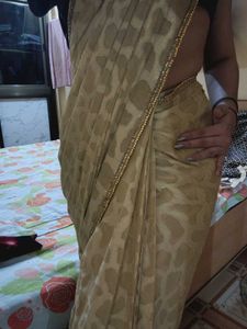 Ready To Wear Beige Saree Partywear