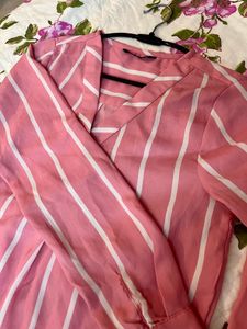 Chic HARPA  Pink Striped Shirt