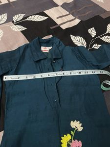 Teal Blue Kurti Set For Kids