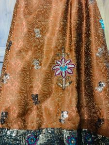 party wear saree with designer works
