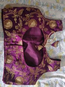 Elegant Purple Brocade Blouse