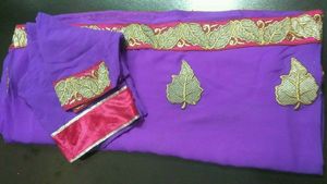 Embroidered Purple Saree