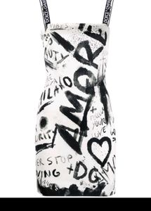 Dolce & Gabbana DG graffiti print charmeuse mini